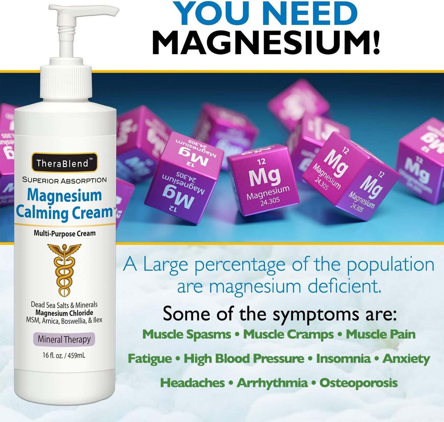 Magnesium Calming Cream - Soothing Moisturizer for Stress Relief | 4 oz