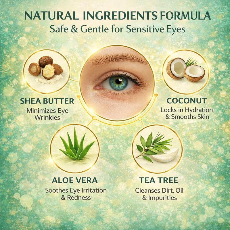 Tea Tree Eyelid Wipes - Gentle Eyelid Cleanser for Blepharitis & Dry Eye | 120 Individually Wrapped Wipes with Aloe Vera & Hyaluronic Acid