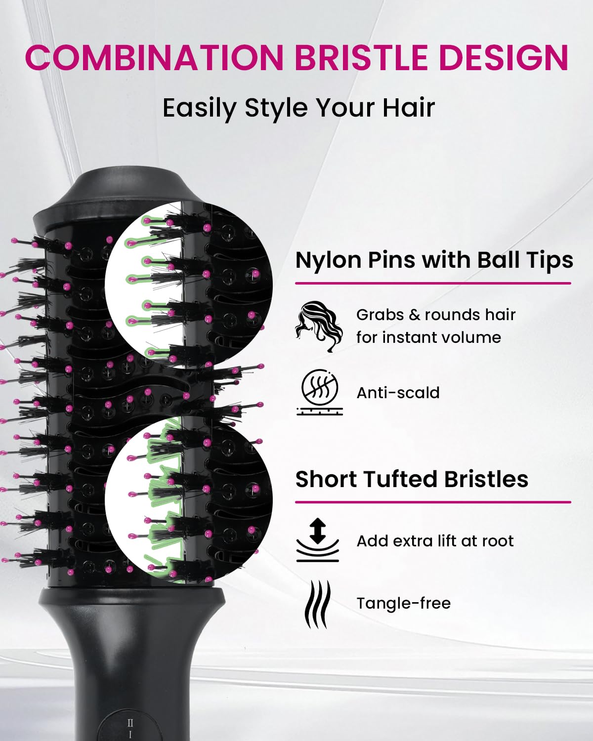 Hair Dryer Brush Blow Dryer 4-in-1 Hot Air Styler, Blowout Brush Hair Dryer Styler & Volumizer with Ionic |Oval Large Barrel|Anti-frizz Blowout for Medium Long Hair [NOT for Short Hair] 3.5''