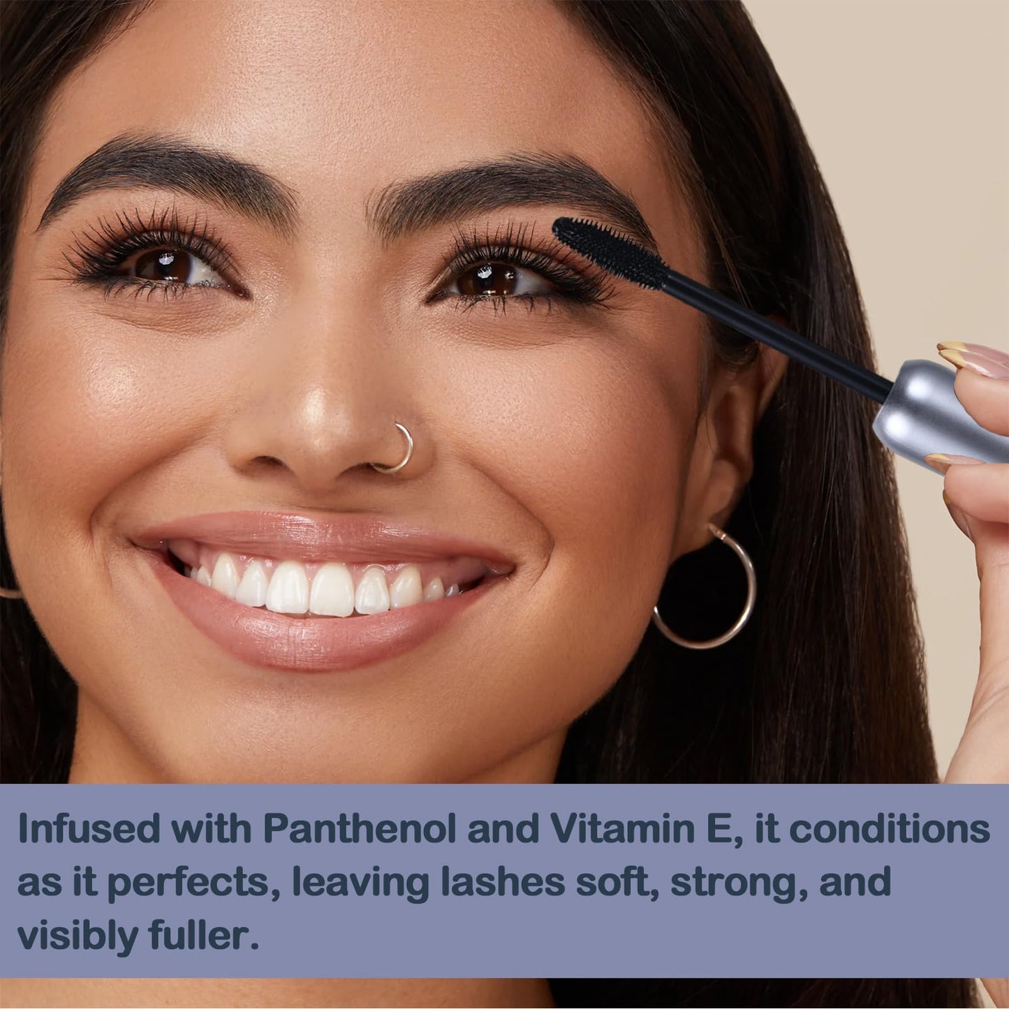 OZ LAB Eyes On Me Waterproof Volumizing Mascara – Long-Lasting Curl & Lift, Smudge-Proof, Conditioning Formula with Panthenol & Vitamin E, Precision Tapered Silicone Brush, Jet Black