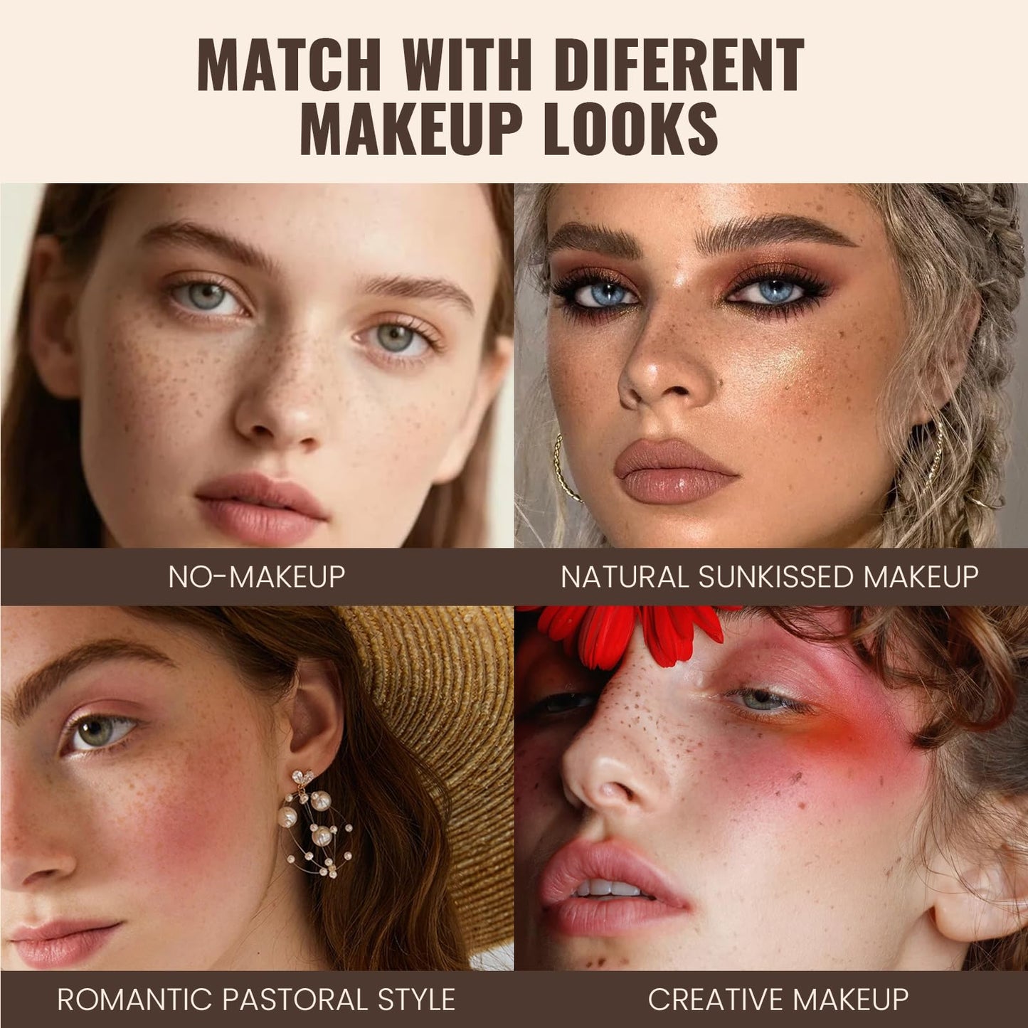 Pudaier Freckle Stamp, Natural-Looking Lifelike Freckle Makeup, 03+04