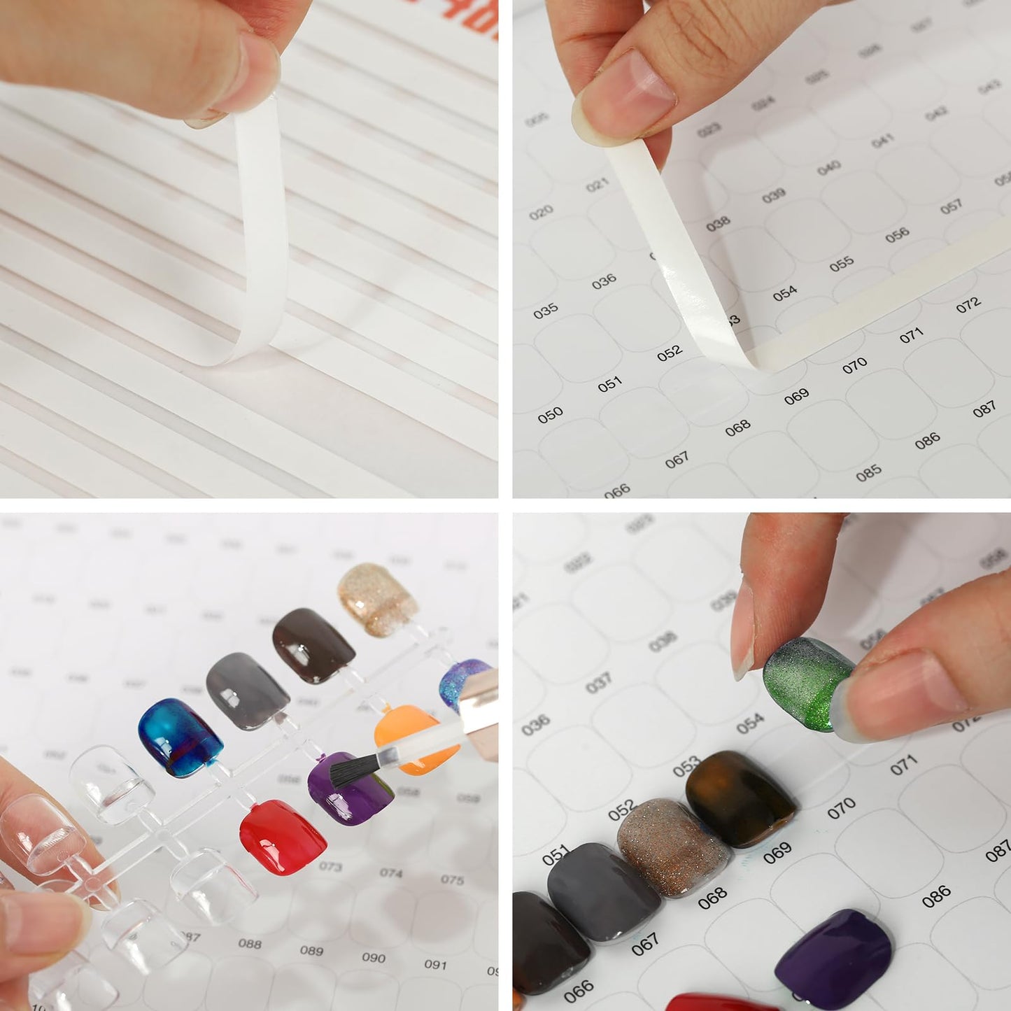 C12rtive 480 Nail Swatch Book,Professional Nail Polish Chart Book with 600 Practice Tips & 1-500 Number Labels, Pre-Numbered Slots,Perfect for Salons and Home Use(Starry Sky)