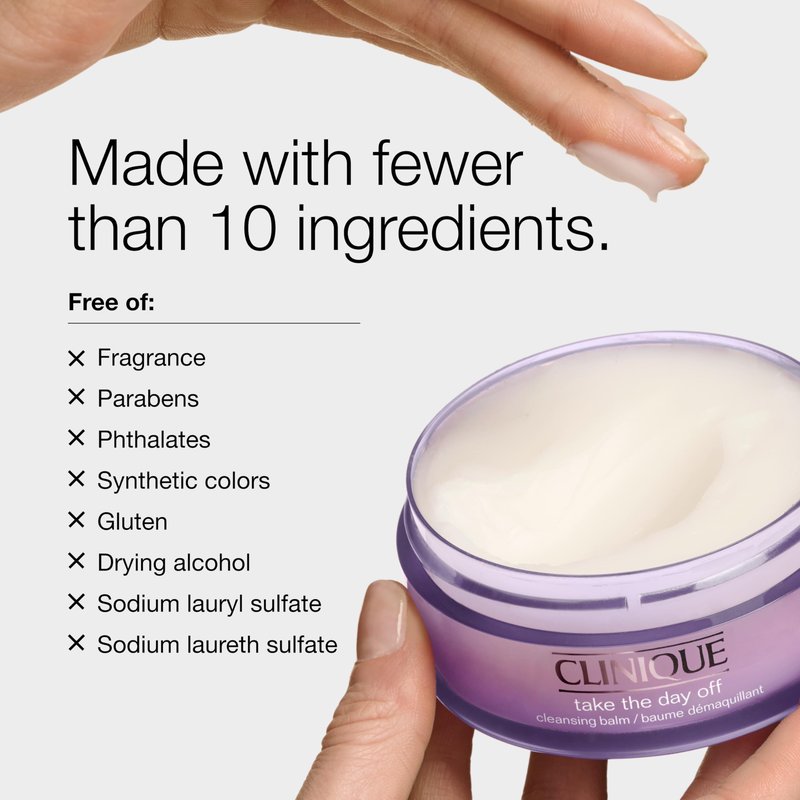 Clinique Take The Day Off Cleansing Balm Makeup Remover | Dissolves Face + Eye Makeup and Sunscreen | For All Skin Types, 1 ounce