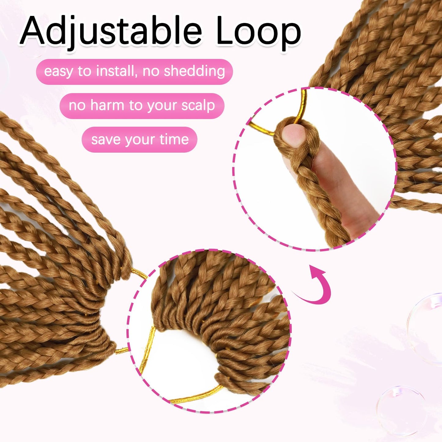 Boho Crochet Braids Human Hair 12 Inch Boho Crochet Braids Pre looped 9 Packs Bohemian Goddess Box Braids Crochet Hair For Women