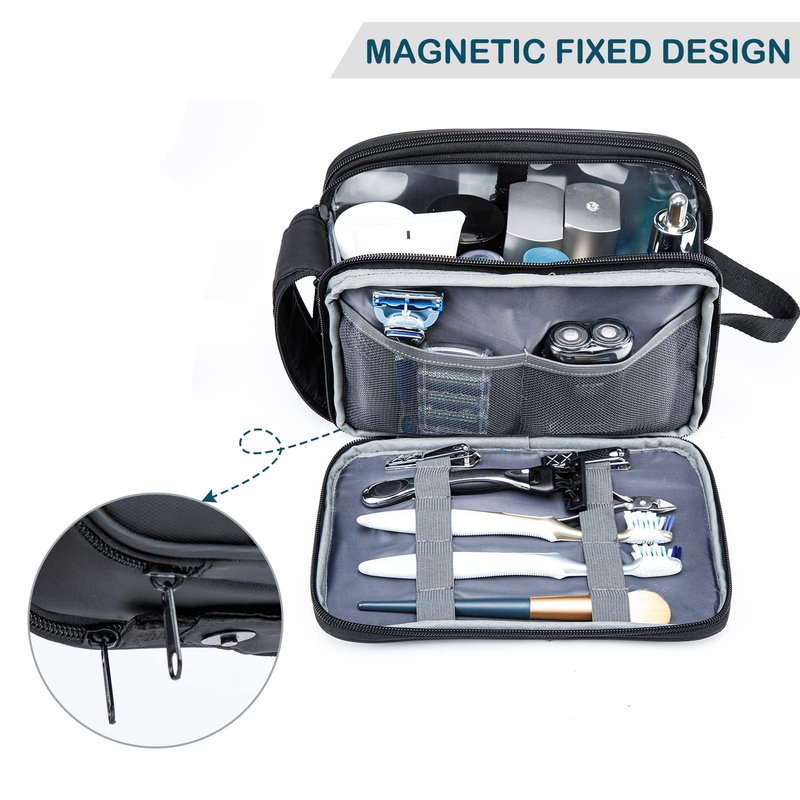 BAGSPRITE Large Toiletry Bag for Men, Women Travel Bag with Hanging Hook, Water-resistant Makeup Cosmetic Bag Shaving Kit Organizer, Bathroom Bag for Traveling