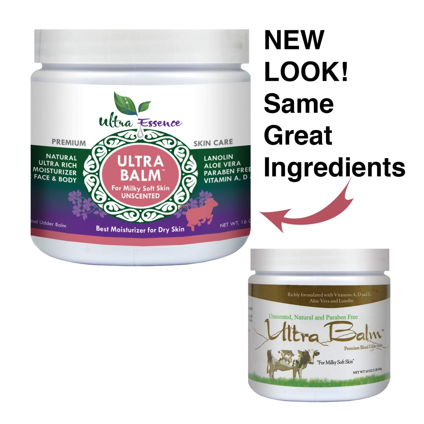Ultra Balm Daily Moisturizer 16 oz For Dry Itchy Skin, Psoriasis and Eczema, Contains Lanolin, Vitamins A, D & E, Aloe Vera, To Moisturize Face, Body, Dry Hands & Cracked Heels (Unscented)