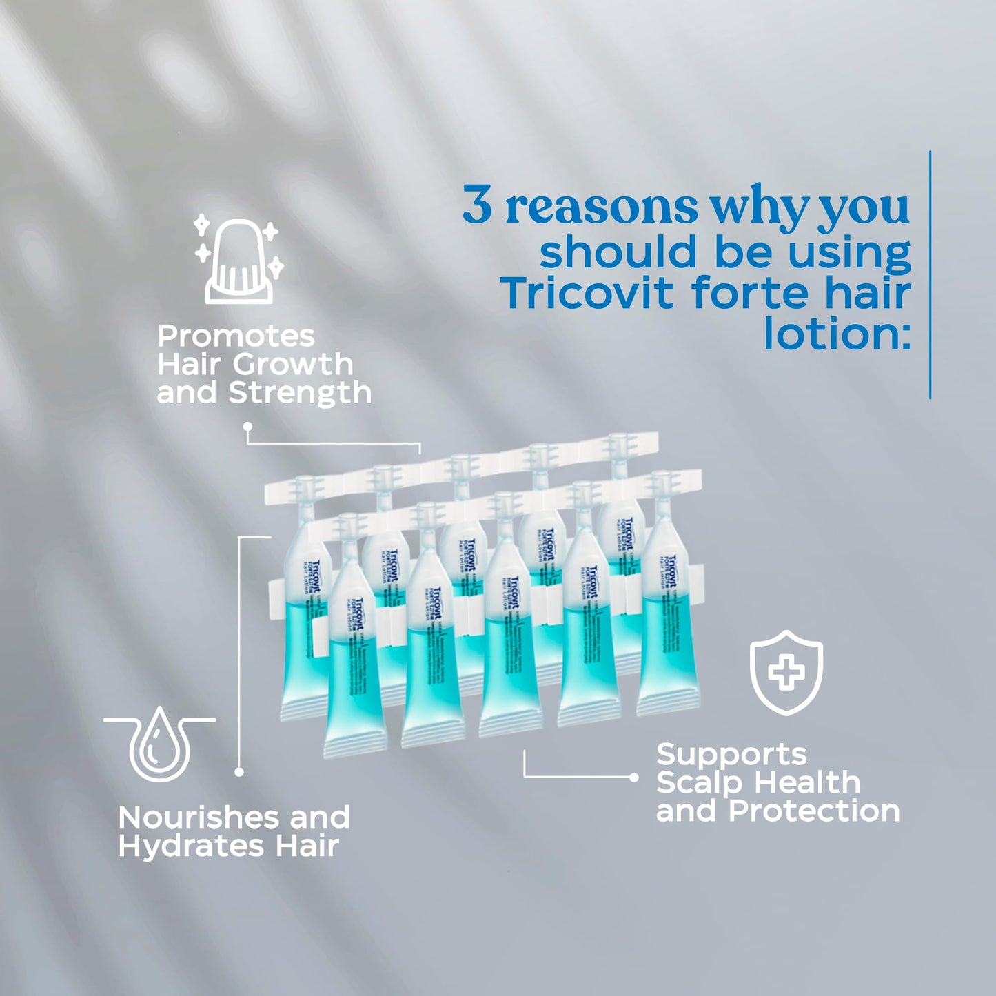 Tricovit Forte Hair Loss Treatment - Hair Growth Products for Women & Men - Sebum Regulator for Strengthening Follicles & Balancing Scalp (5 ct)