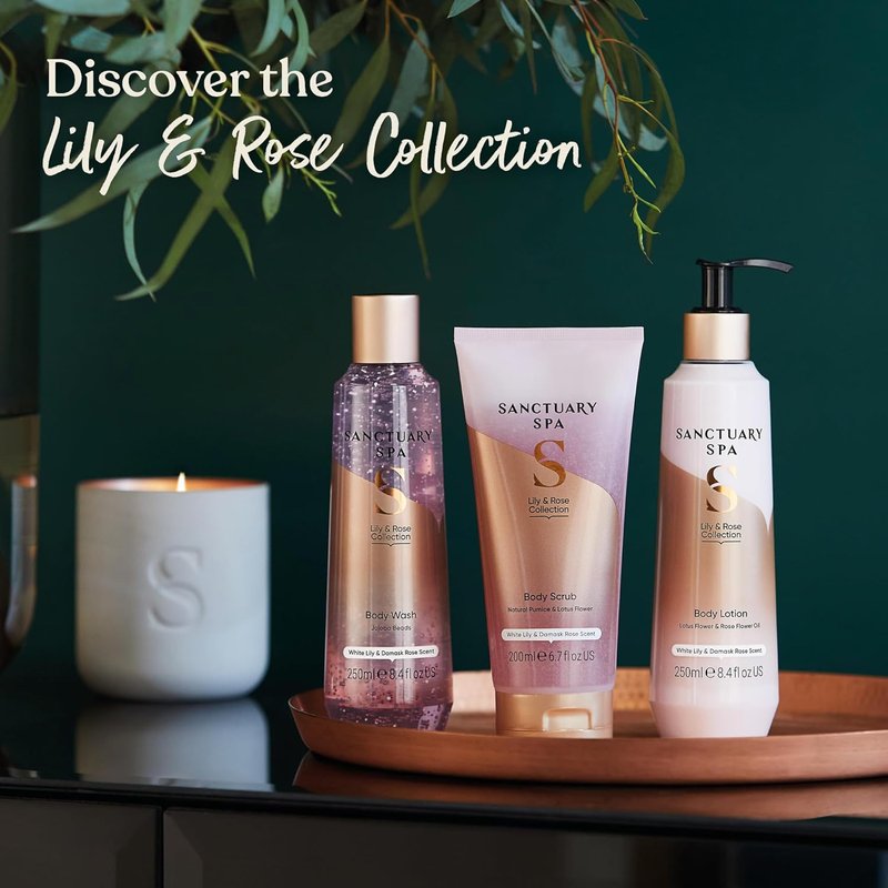 Sanctuary Spa Lily & Rose Body Lotion - Vegan Moisturizer with Lotus Flower & Vitamin C | 250ml