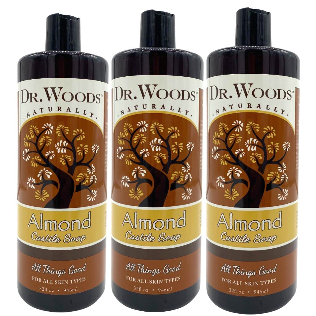 Dr. Woods Pure Almond Oil Liquid Castile Soap - 32 Fl Oz, Pack of 3