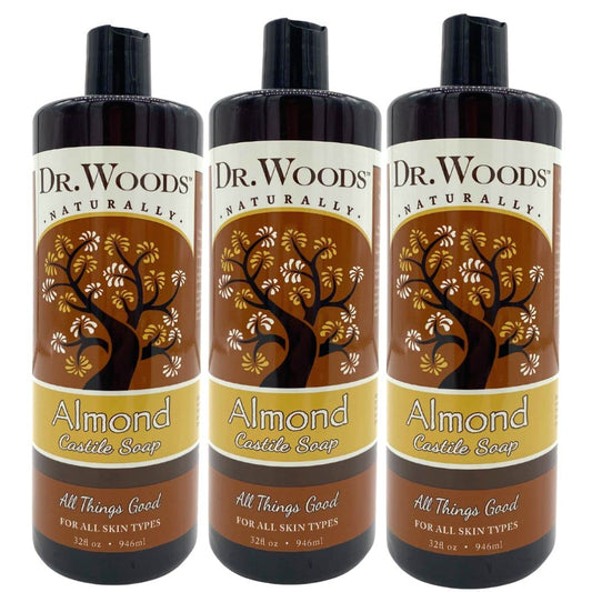 Dr. Woods Pure Almond Oil Liquid Castile Soap - 32 Fl Oz, Pack of 3