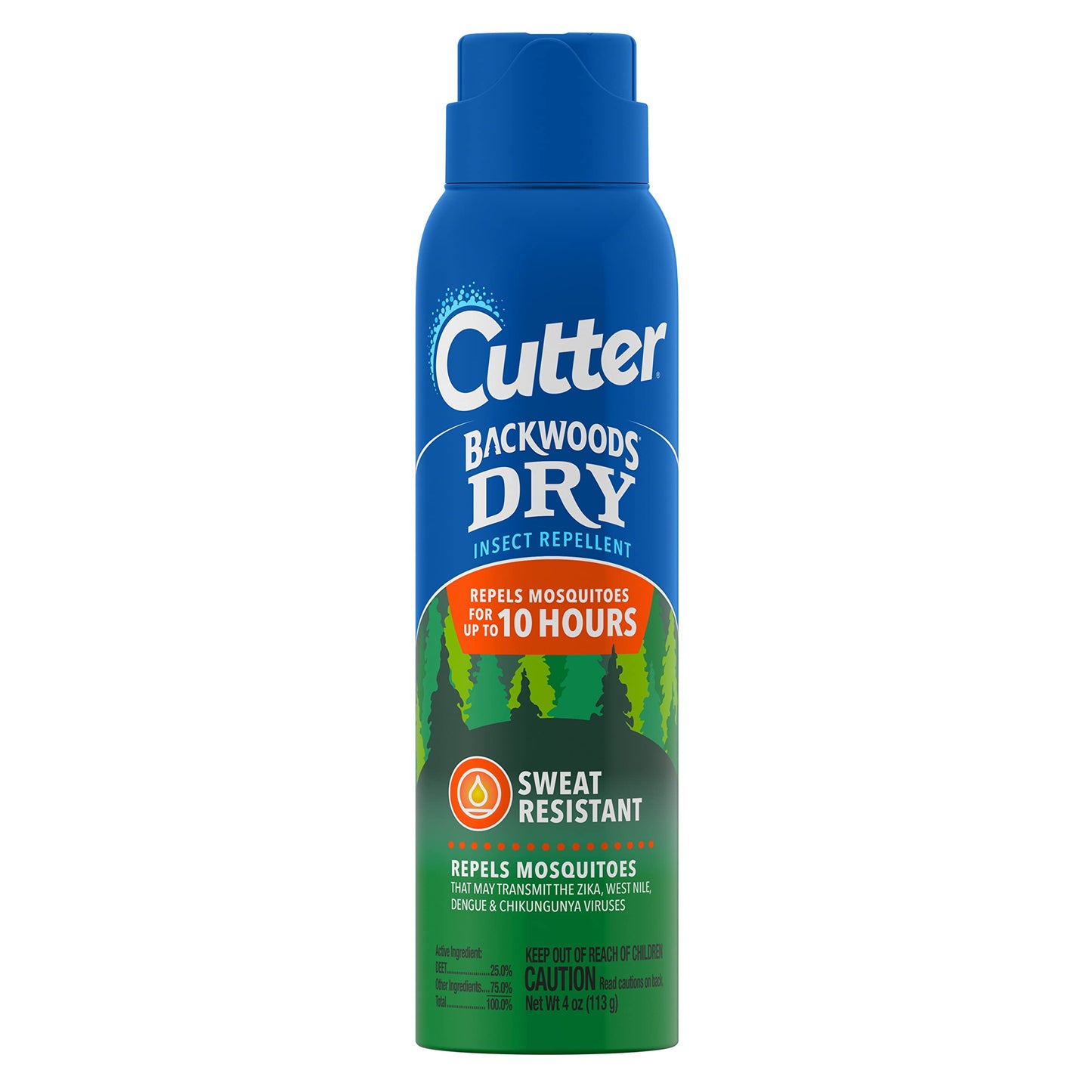 Cutter Backwoods Dry Insect Repellent, Aerosol, 4-Ounce