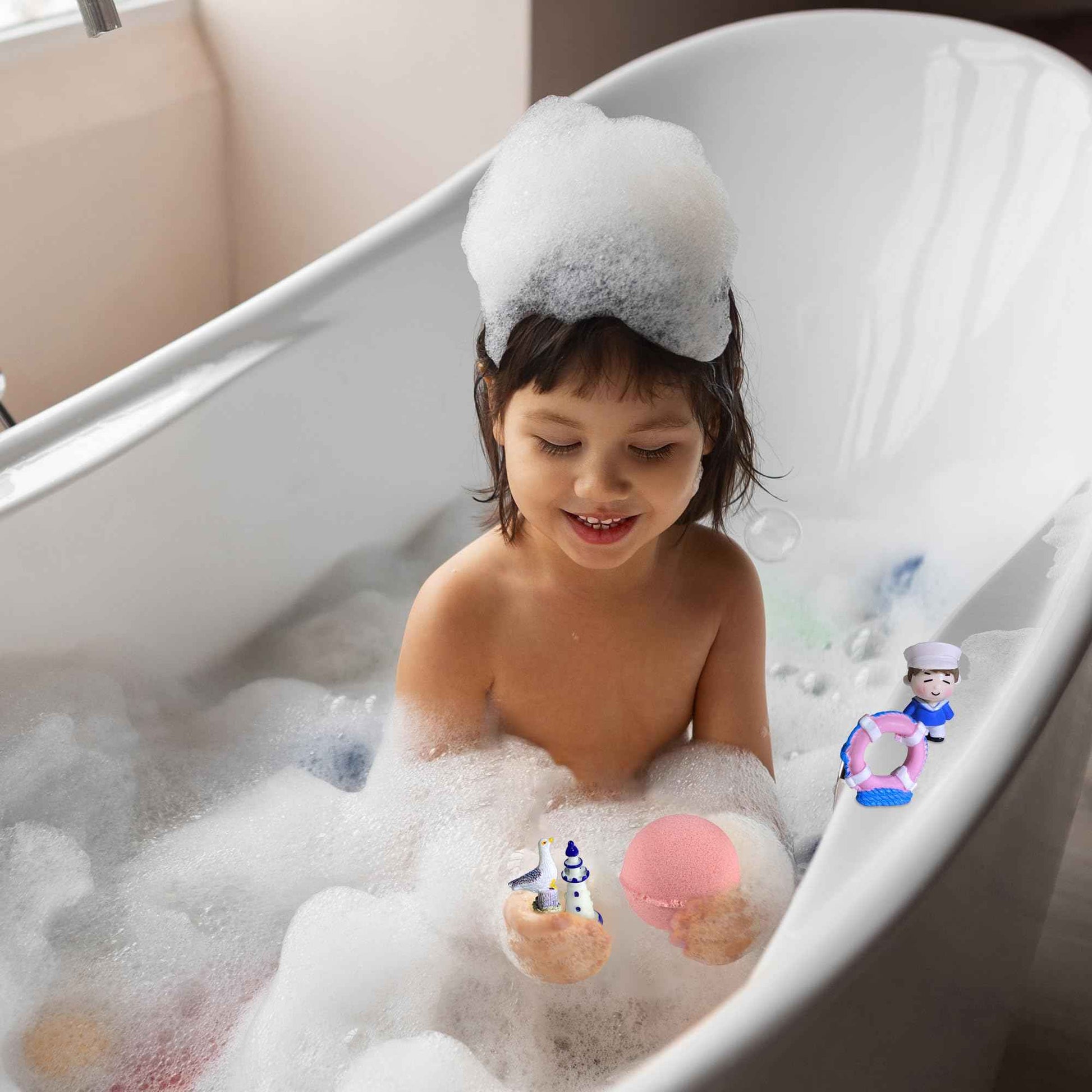 Bath Bombs for Kids Set with Toys Surprise Inside for Kids | Nautical Toys | Natural and Safe for Girls, Boys, Teens - Perfect for Gift - Handmade in USA