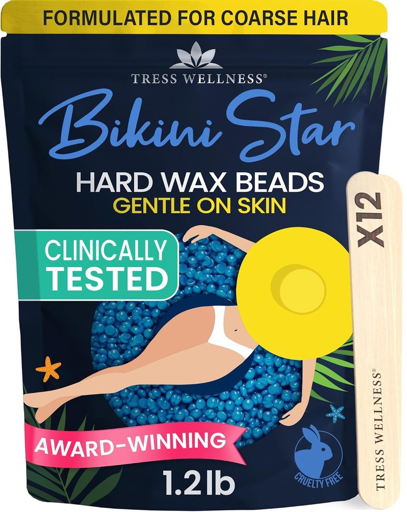 Tress Wellness Wax Beads - Safe At-Home Waxing Kit for Bikini, Brazilian & Full Body | 1.2lb