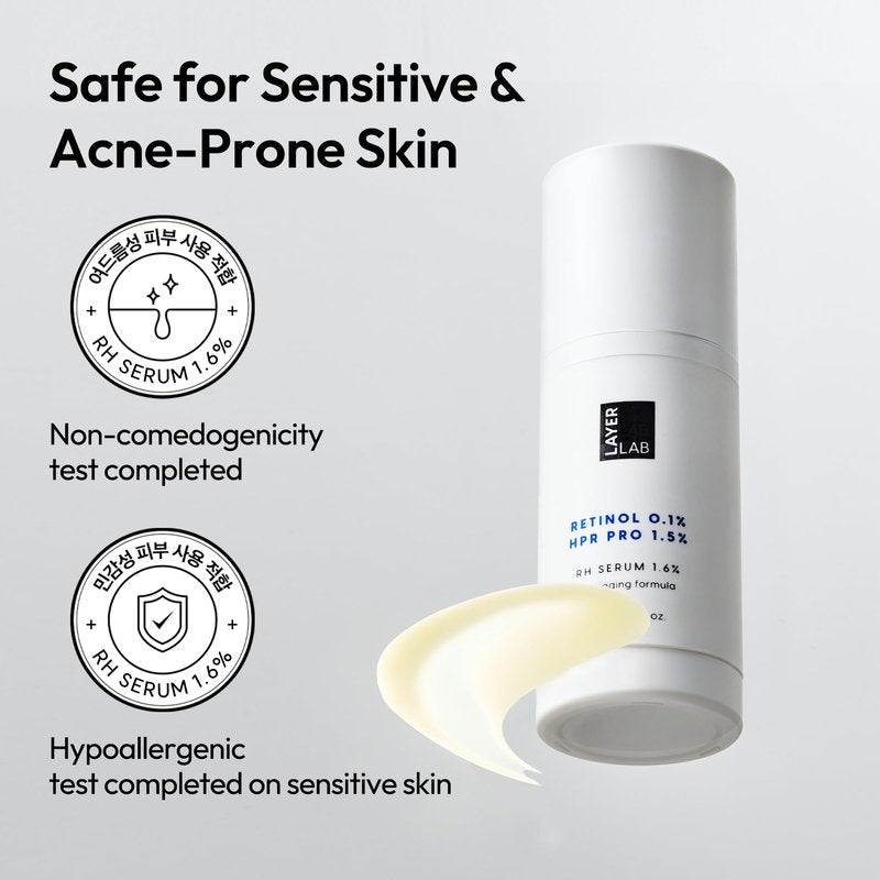 LAYERLAB Triple Retinoid 1.6% Serum | Korean Anti-Aging Serum with HPR, Retinal, Retinol, Niacinamide & 8-Peptides | Visibly Smooths Fine Lines, Firms Skin & Refines Pores | 1.08 fl oz
