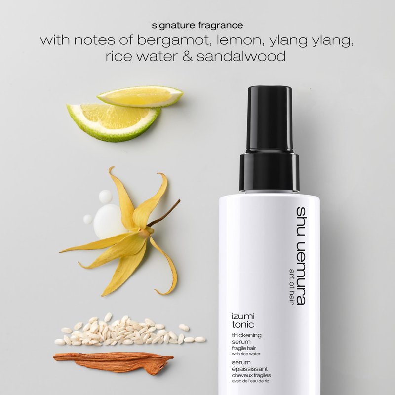 shu uemura art of hair Izumi Tonic Strengthening & Thickening Rice Water Serum - Hydrates & Repairs Damaged Hair, Softens and Adds Shine, With Japanese Rice Water, 1 Fl Oz