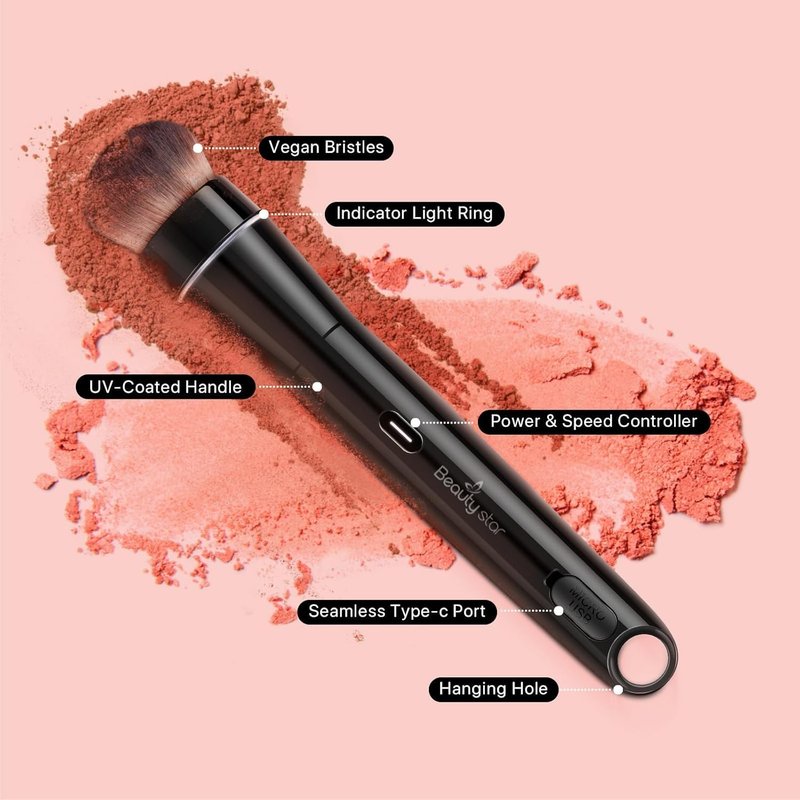 360° Rotating Makeup Brush - Smart Electric Application with 2 Replaceable Heads | Adjustable Speeds for Effortless Makeup