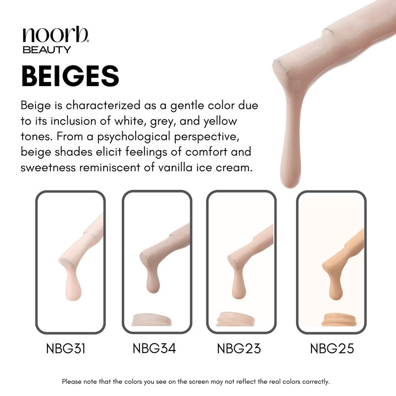 noorb beauty Nude Gel Polish, Natural Odorless Gel Nail Polish with Organic Pigments, Soak Off UV Gel Nail Polish Colors in Nude
