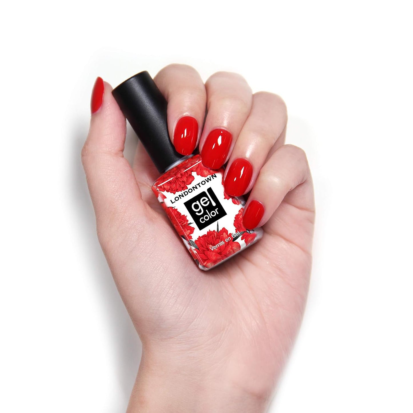 LONDONTOWN UV/LED Gel Nail Polish - Glossy Shimmery Red Orange, 12ml | Long-Lasting & Chip Resistant