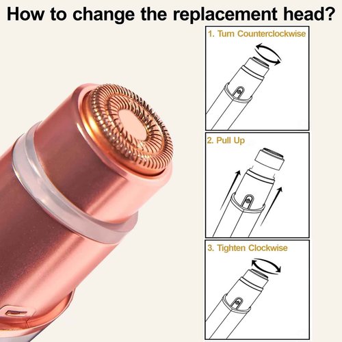 Generation 3 Replacement Heads for NEW Finishing Touch Flawless Facial Hair Remover Gen 3 - Double Precision Enhanced Floating Blades Heads for Flawless Gen 3, PACK of 6, w/Storage Case & Clean Brush