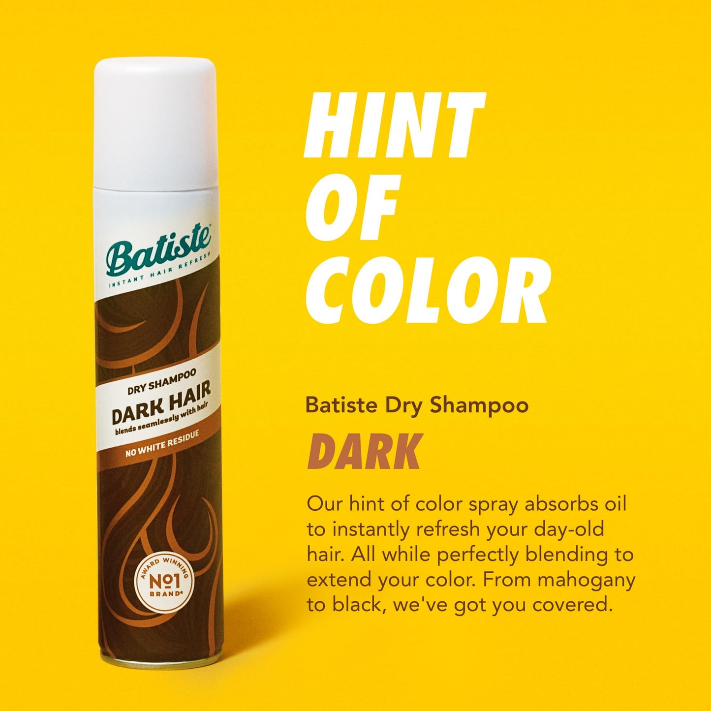 Batiste Dark Dry Shampoo, Waterless shampoo, 3.81oz 3 pack
