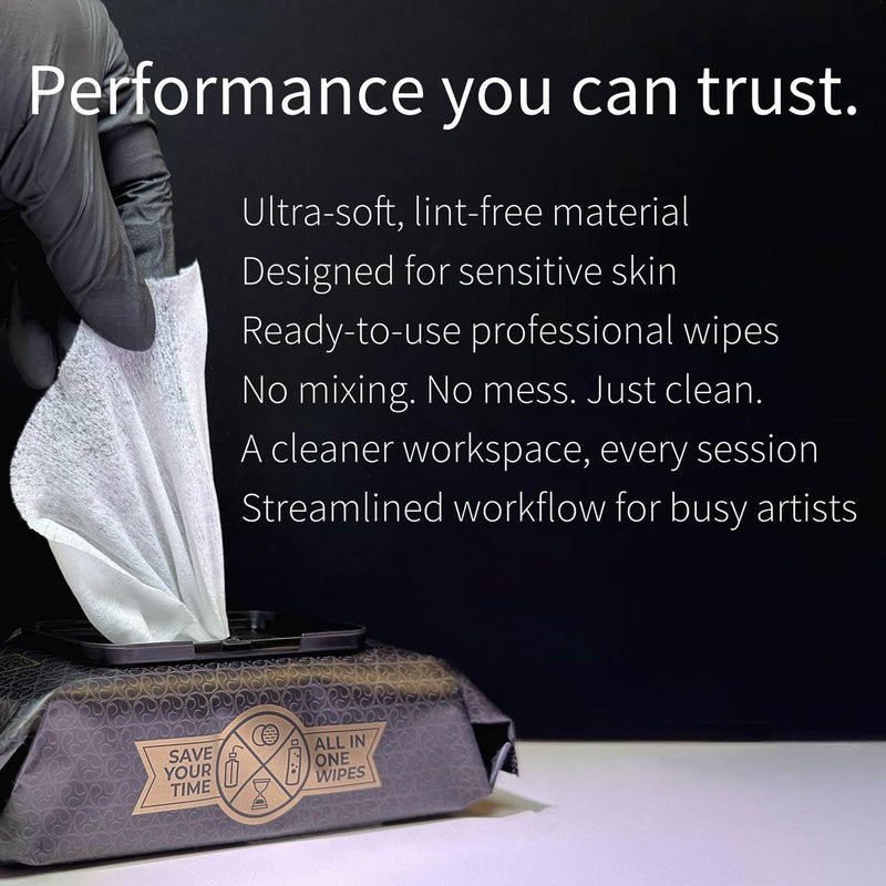 CleanSkin Cleansing Green Soap Wipes for Tattooing All in One Solution to Heal and Clean, Tattoo Soap for PMU & Piercing, Alcohol and Fragrance Free, Unscented, 80 Count (Pack of 3)