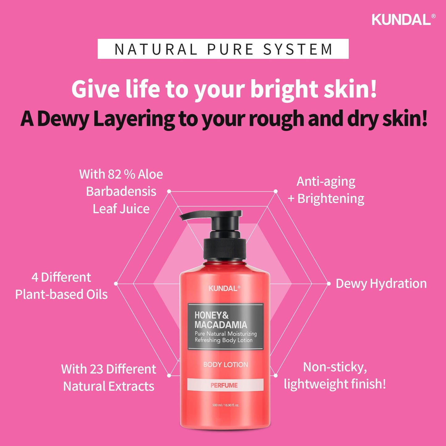 KUNDAL Honey & Macadamia K Beauty Body Lotion, Baby Powder, 16.9 Fl Oz - Deep Hydration, Gentle-Feeling Skin Care, Aloe Vera, Moisturizing, Hypoallergenic (A. White Musk)