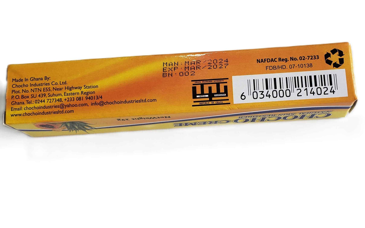 Chocho Cream From Ghana (2 Pack)