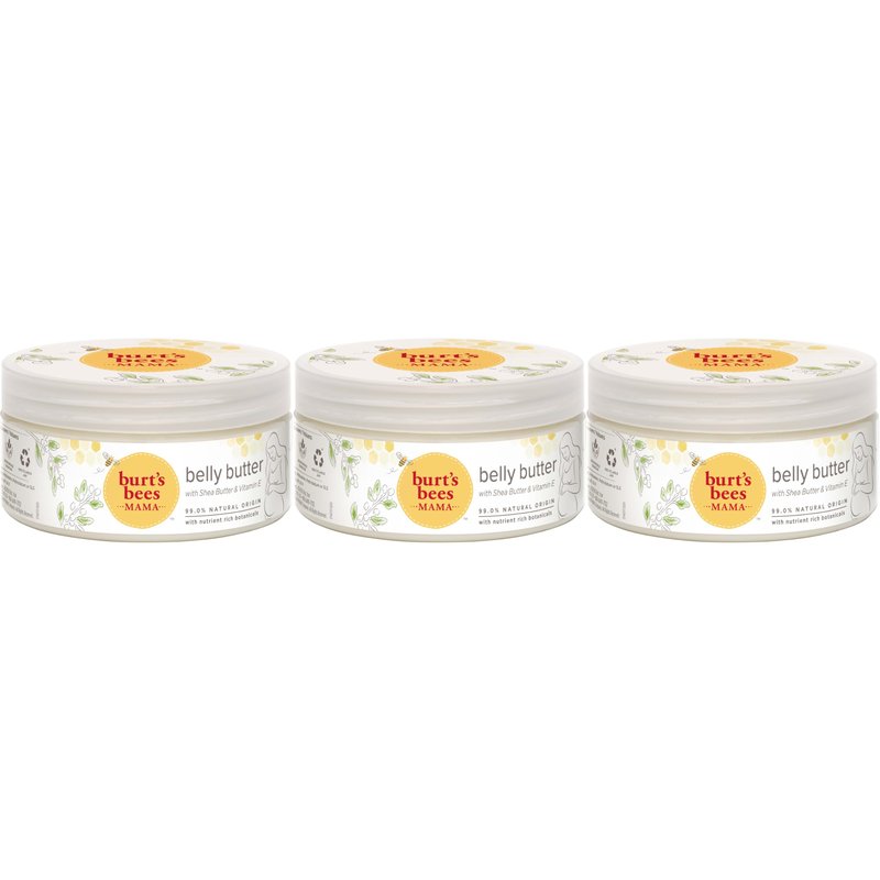 Burt's Bees Mama Belly Butter Stretch Mark Cream for Pregnancy Massages Body & Reduces Scar Appearance, Prenatal & Postnatal Tummy Skin Care, Shea Butter & Vitamin E Rich Formula, 6.5 Oz (Pack of 3)