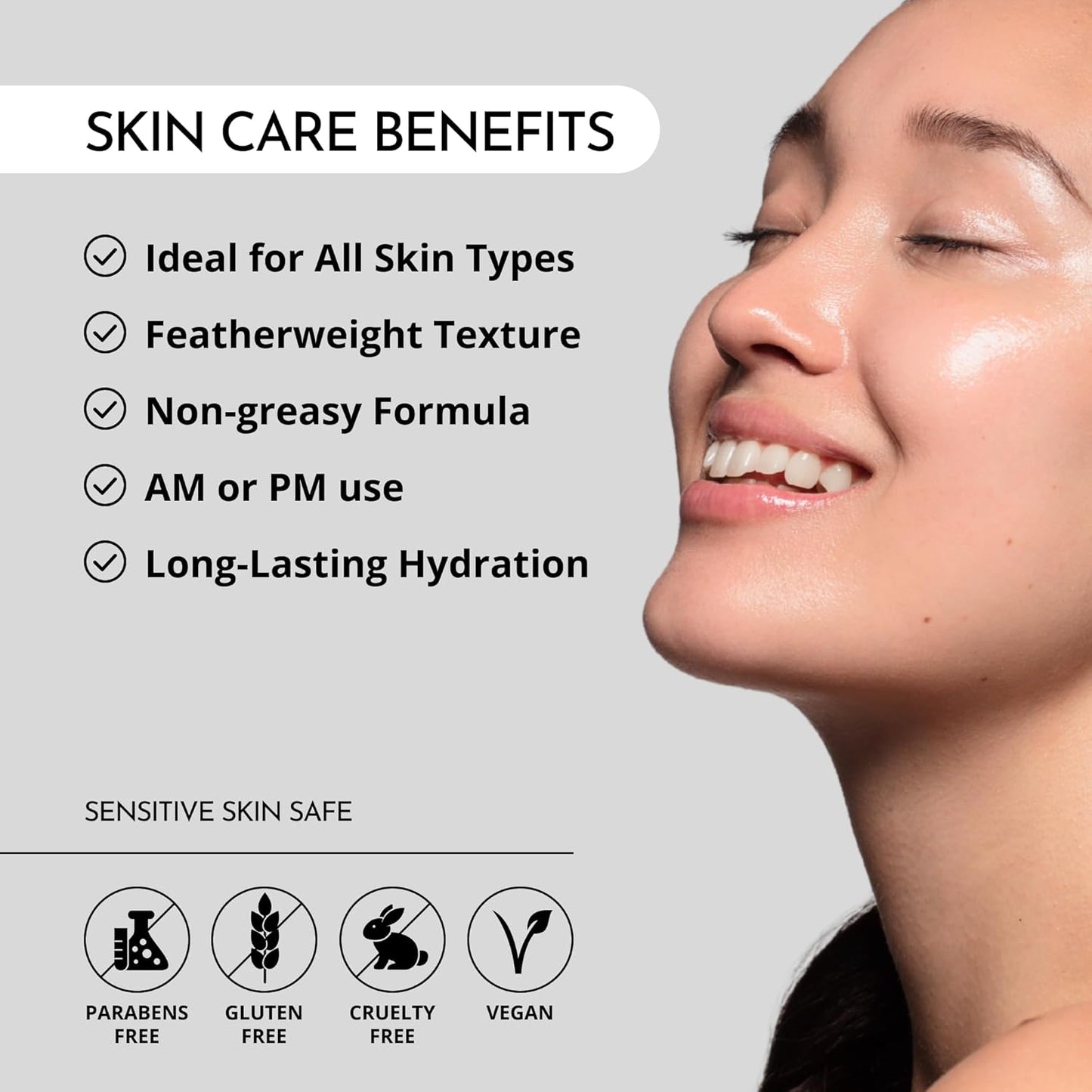 MAELOVE Light-as-Air Gel Moisturizer - Hydrating Squalane & Hyaluronic Acid for Sensitive Skin | 1.7 oz