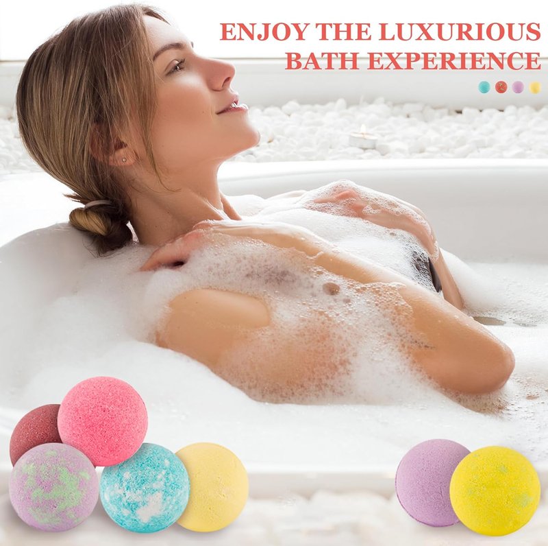 Natural Organic Bath Bombs Gift Set - 50 Pcs with 10 Scents | Handmade Spa Bubble Bath Fizzies for Women, Men, and Special Occasions