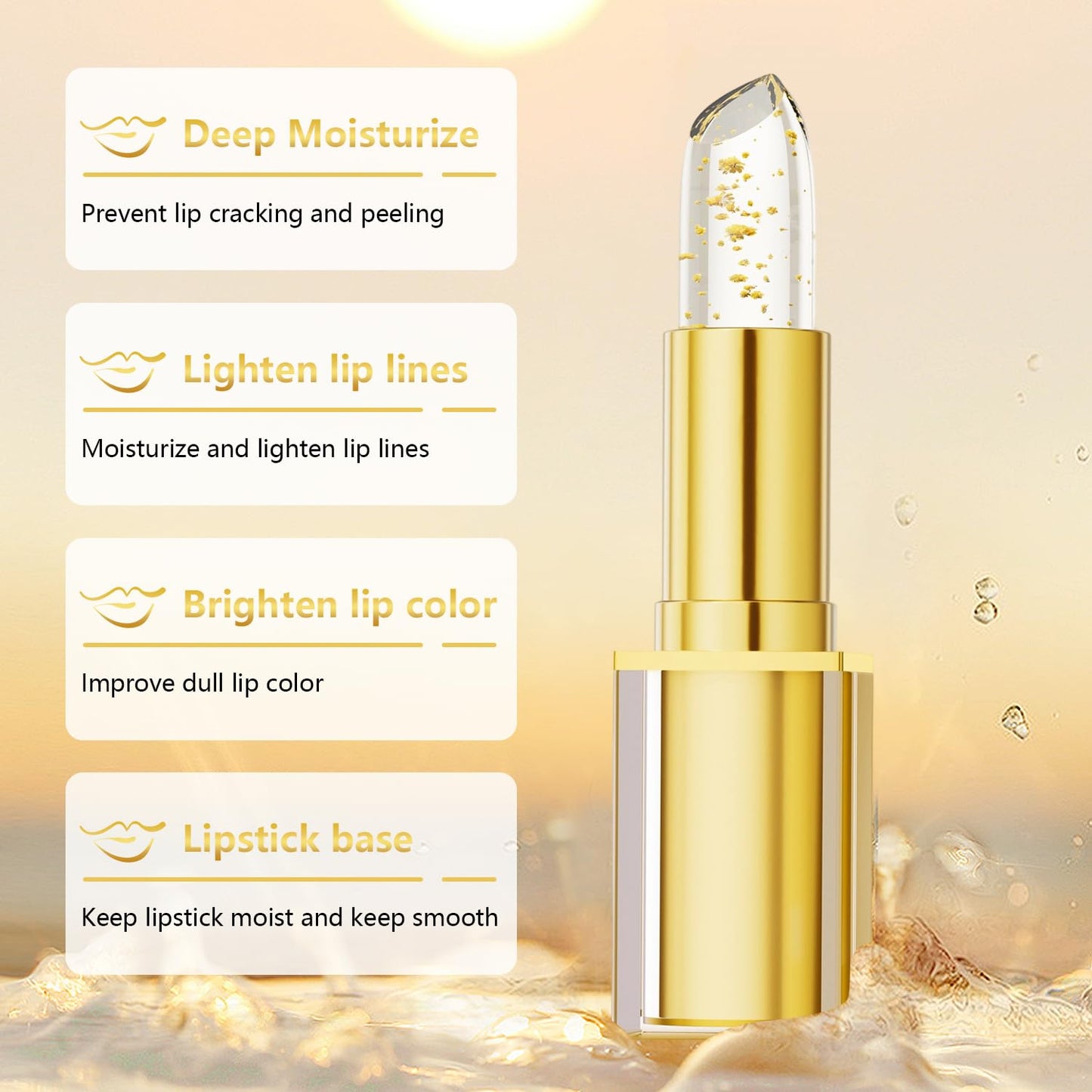 2Pcs Color Changing Lipstick, True Tone Ph Adjusting Lipstick for Women, Transferproof Clear Lip Gloss That Changes Color, Long-Lasting Moisturizing Lip Glow
