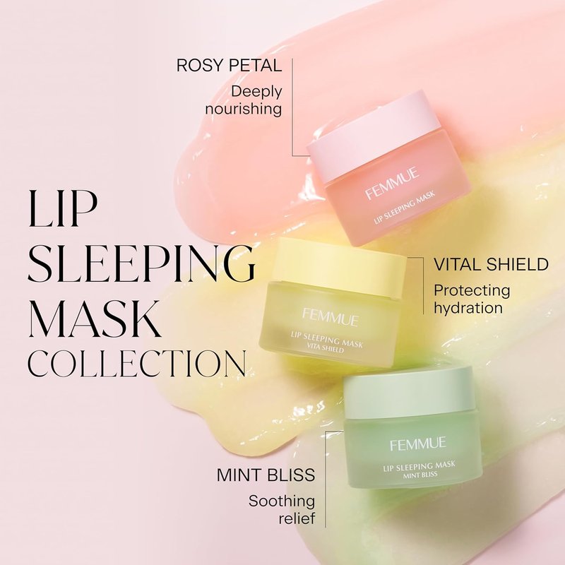 FEMMUE Lip Sleeping Mask - Hydrating Overnight Balm for Soft, Smooth Lips | Rosy Petal, Vitamin E Infused