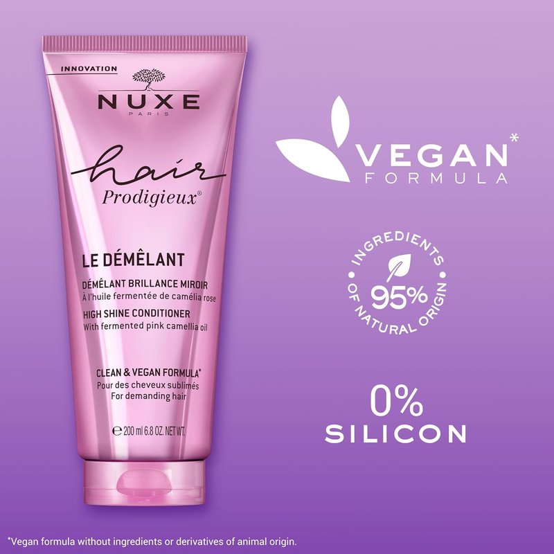 Nuxe High Shine Conditioner - Nourishing Detangler for Soft, Shiny Hair | Silicone-Free, 6.8 Fl Oz