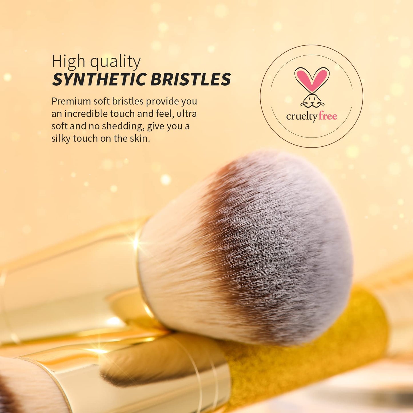 DUcare Powder Brush Concealer Foundation Makeup Brushes Double Ended Perfect for Rounded Taperd Liquid, Cream, Powder,Blending, Buffing