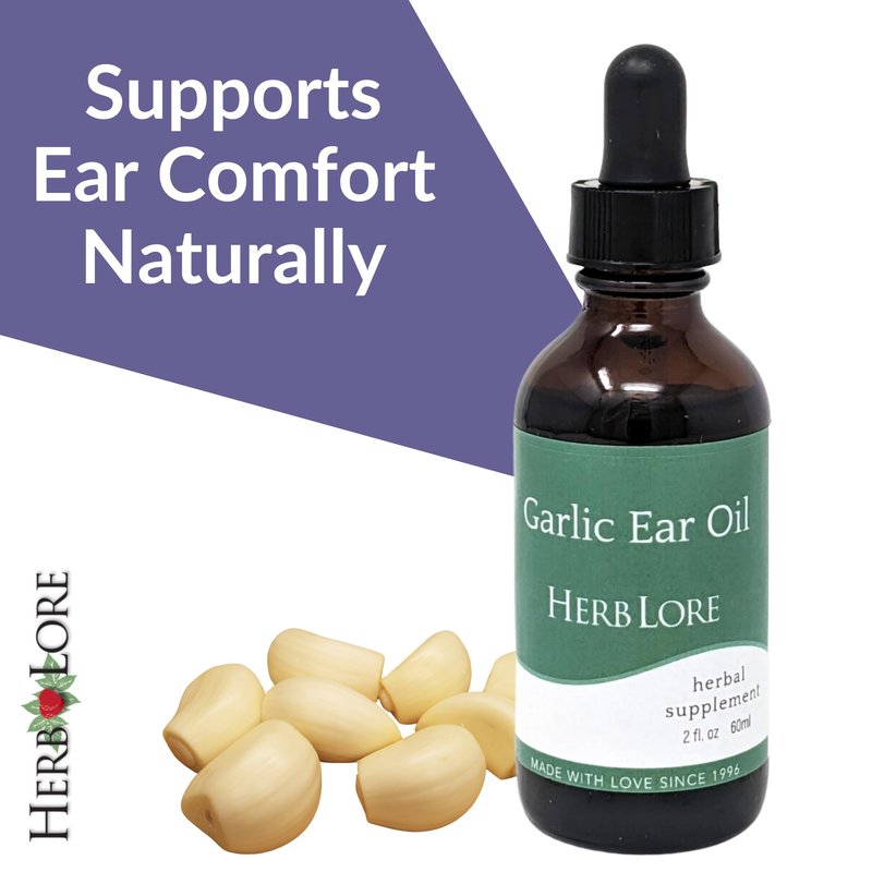 Garlic Ear Oil Drops – Soothes Dry, Itchy, or Clogged Ears for Kids & Adults - 1 fl oz - Herb Lore