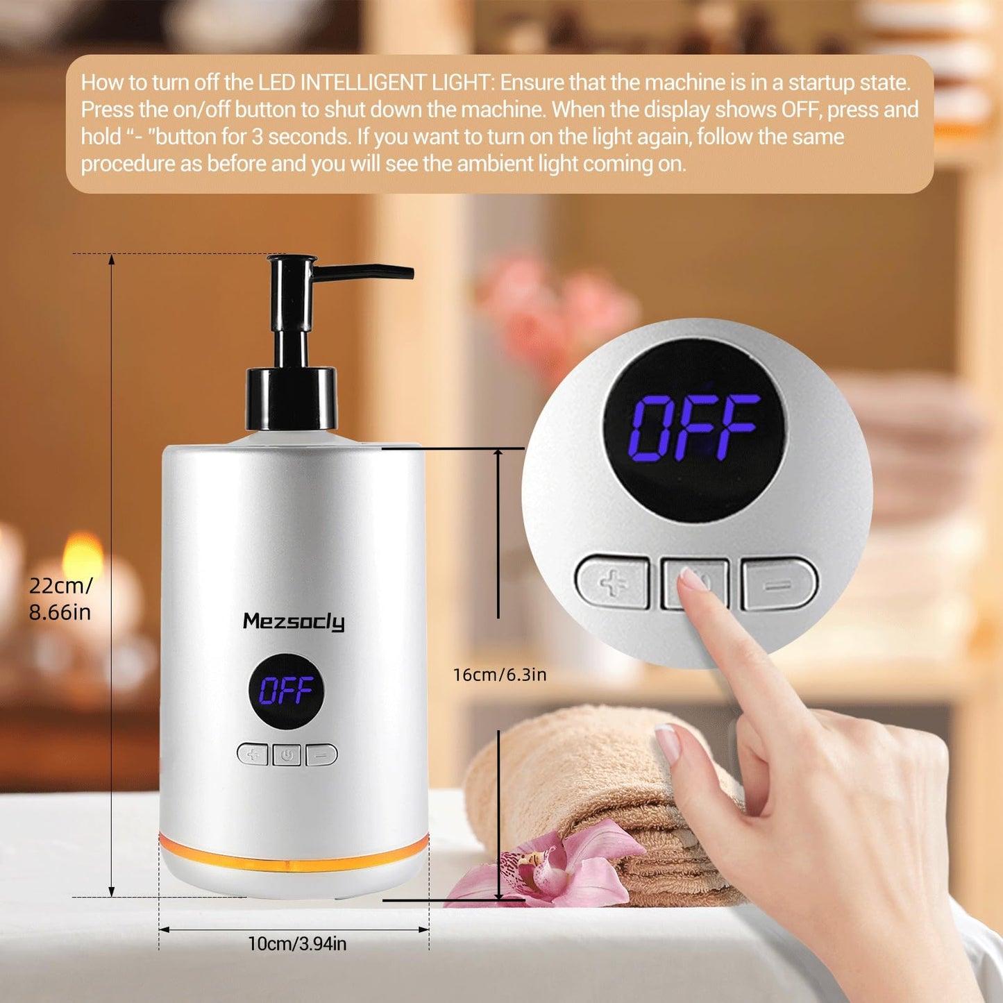 Oil Warmer for Massage oil warmer for scented oil, Massage Oil Warmer, lotion warmer, Body Oil Heater for Spa, Salon and Barber Shops, with Two Oil Bottle Dispenser, Constant Temperature, Silver