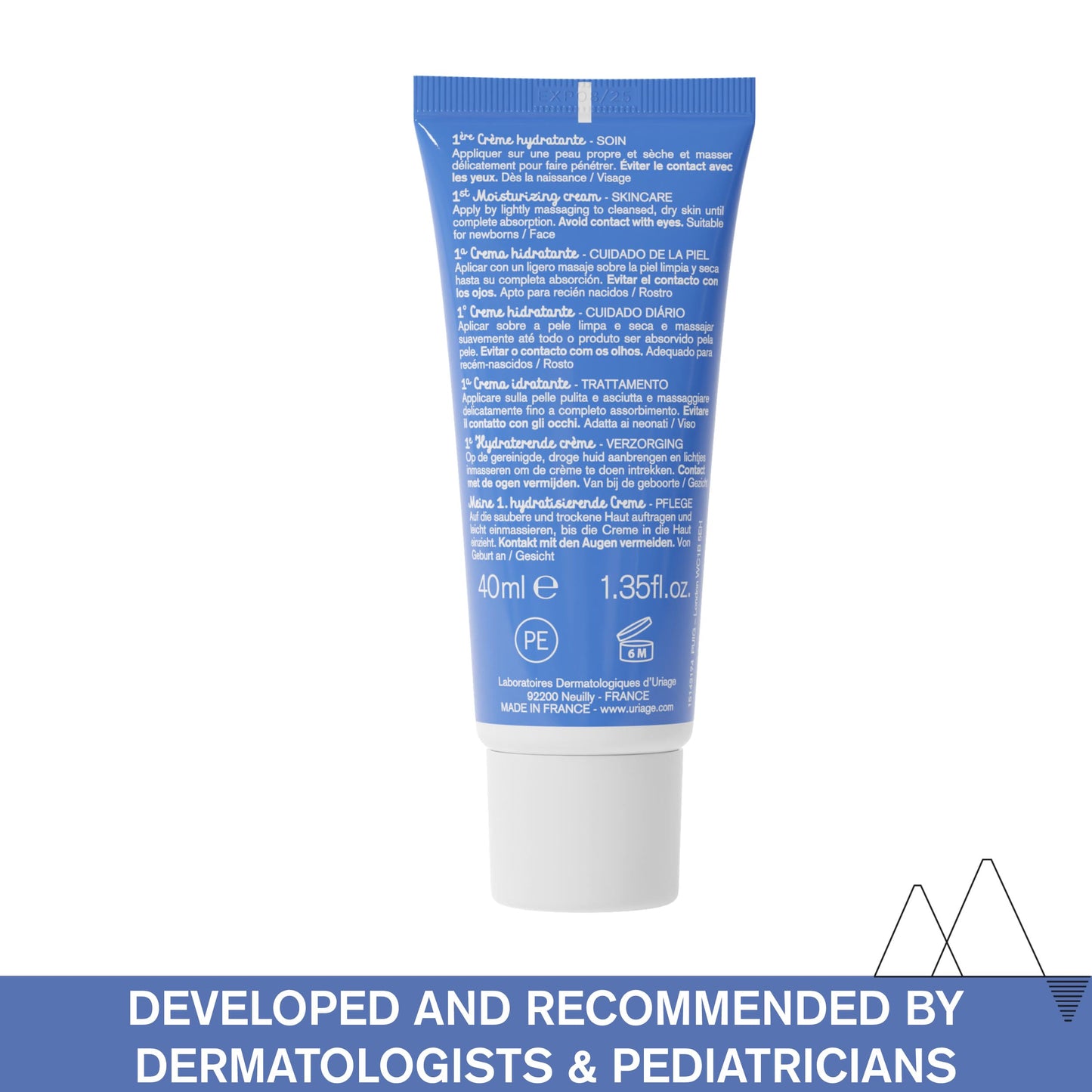 Uriage Baby Face Moisturizing Cream with Organic Edelweiss & Shea Butter, Hydrates & Prevents Dryness, Fast-absorbing & Non-sticky, 97% Igredients of Natural Origin