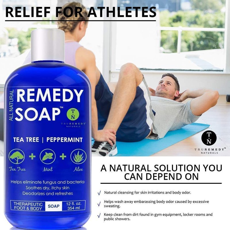 Tea Tree Oil Body Wash & Foot Soak Set - Epsom Salt Mint | Relieves Body Odor, Athlete’s Foot, Skin Irritations