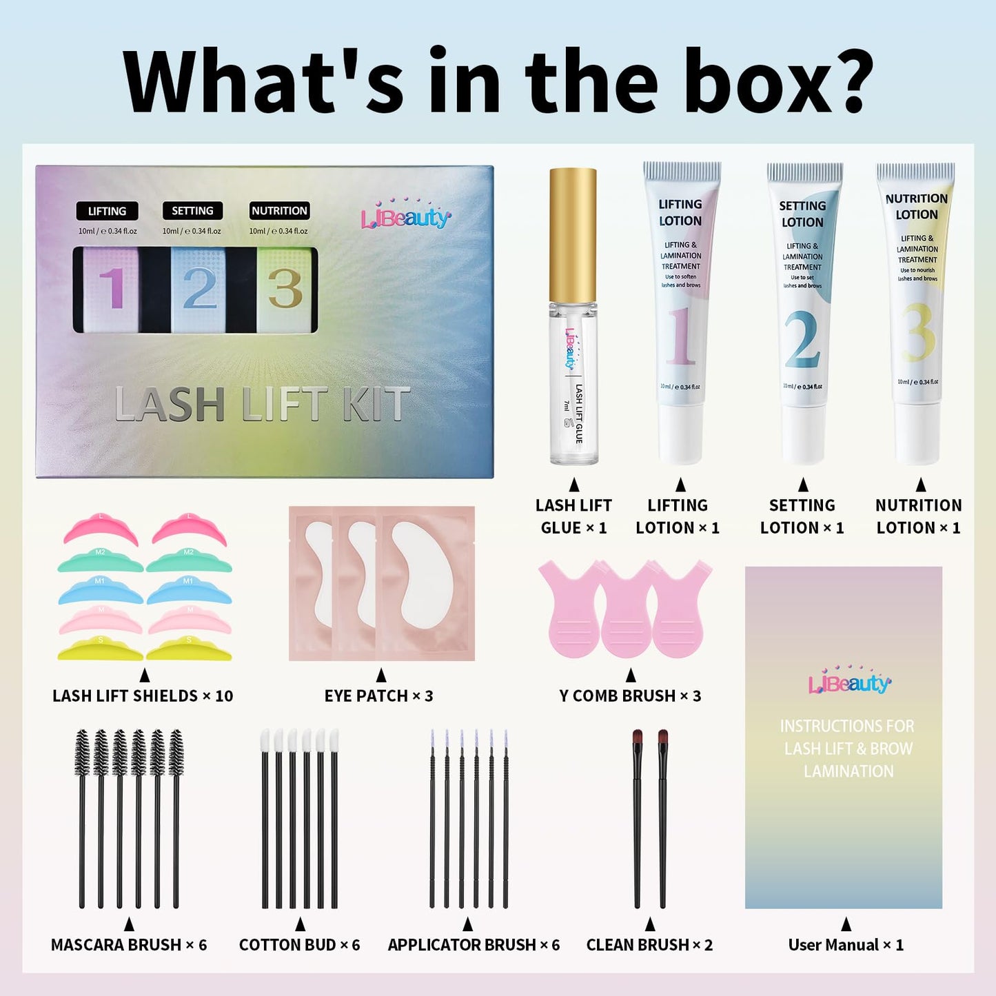 Libeauty Lash Lift Kit, Brow Lamination Kit, Lash Perm Kit, Eyelash Perm Tube Design, Precise Control, Convenient Storage, Simple Operation, Suitable For Home And Salon