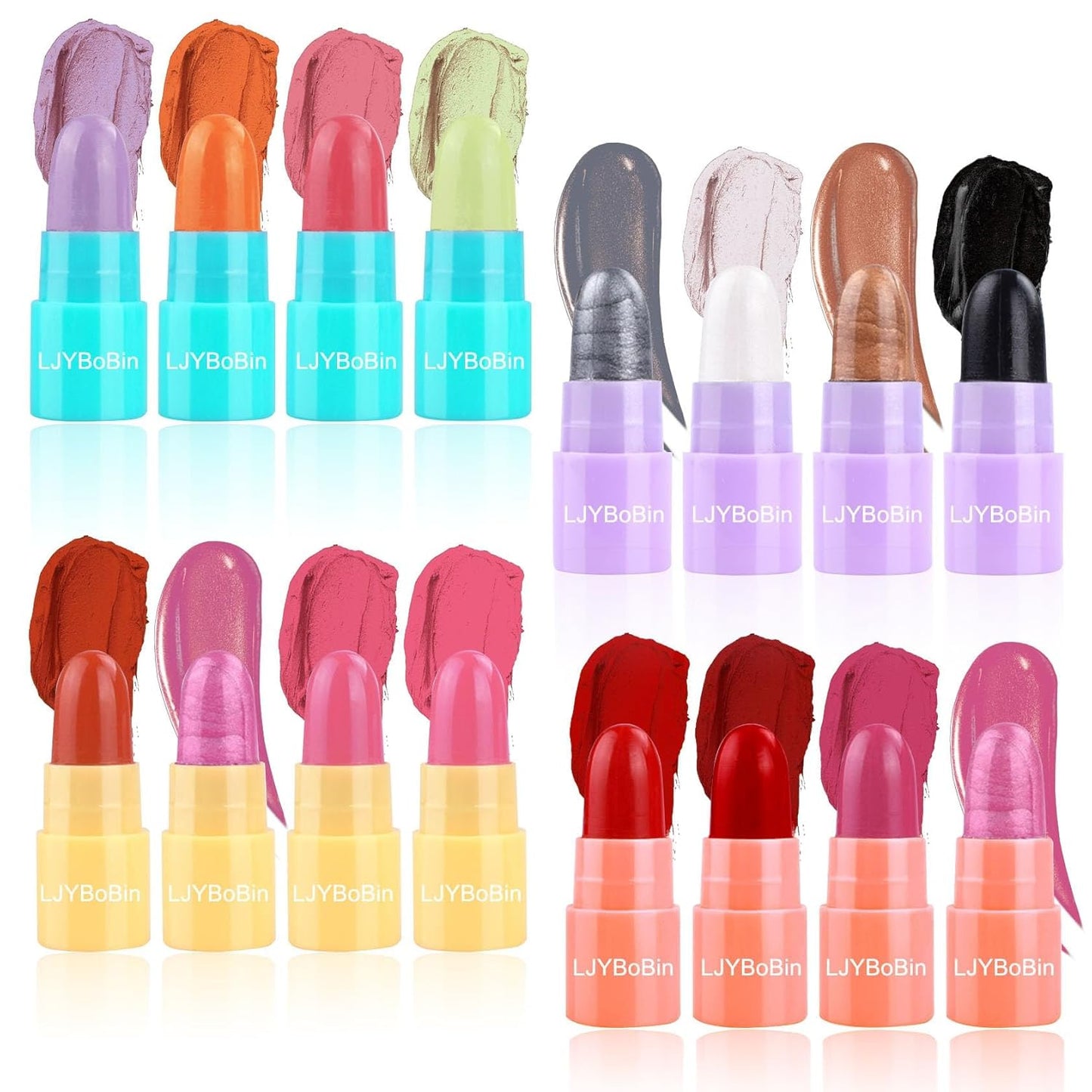 Mini Lipstick & Eyeshadow Stick Set - 16PCS Ultra Matte Color Changing | Long Lasting Waterproof Magic Glitter