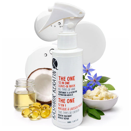 Kashmir Keratin THE ONE Leave In Conditioner 12-in-1 Hair Treatment Spray (3.38 Fl Oz) Detangles, Smooths Frizz,Adds Shine & Hydration for Dry Damaged Hair, Lightweight Keratin Care for All Hair Types