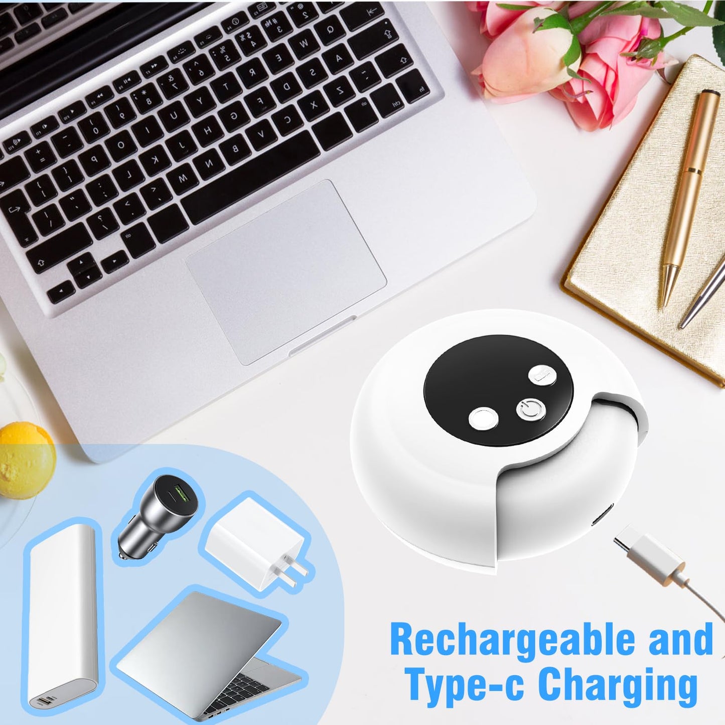 3-in-1 Electric Nail Clipper & Trimmer - 3 Speed Automatic Nail Clippers for Seniors- Rechargeable Fingernail Clipper with LED Light, Portable Fingernail Grinder & Polisher for Women & Men
