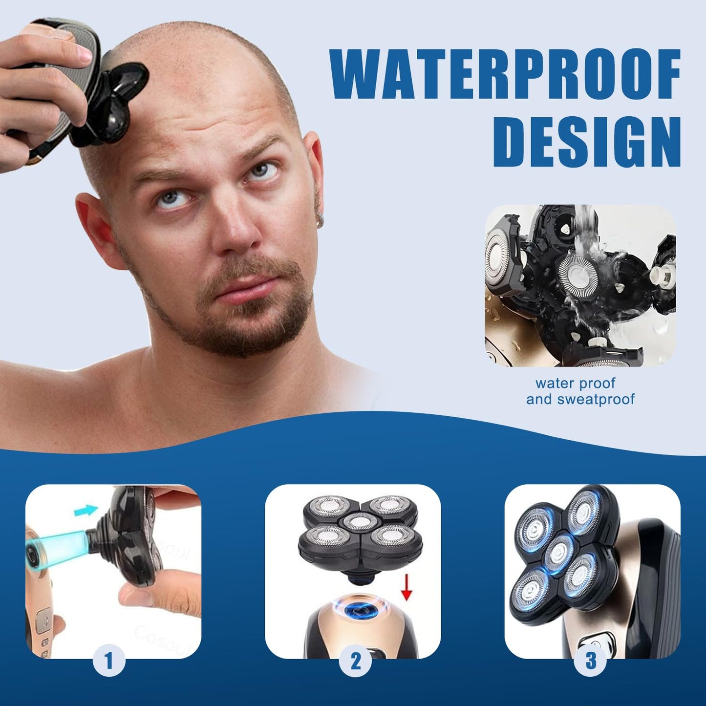 Shaver Replacement Blades - 4 Pack Compatible with Freedom Head Shaver | Electric Razor Head for Face & Head