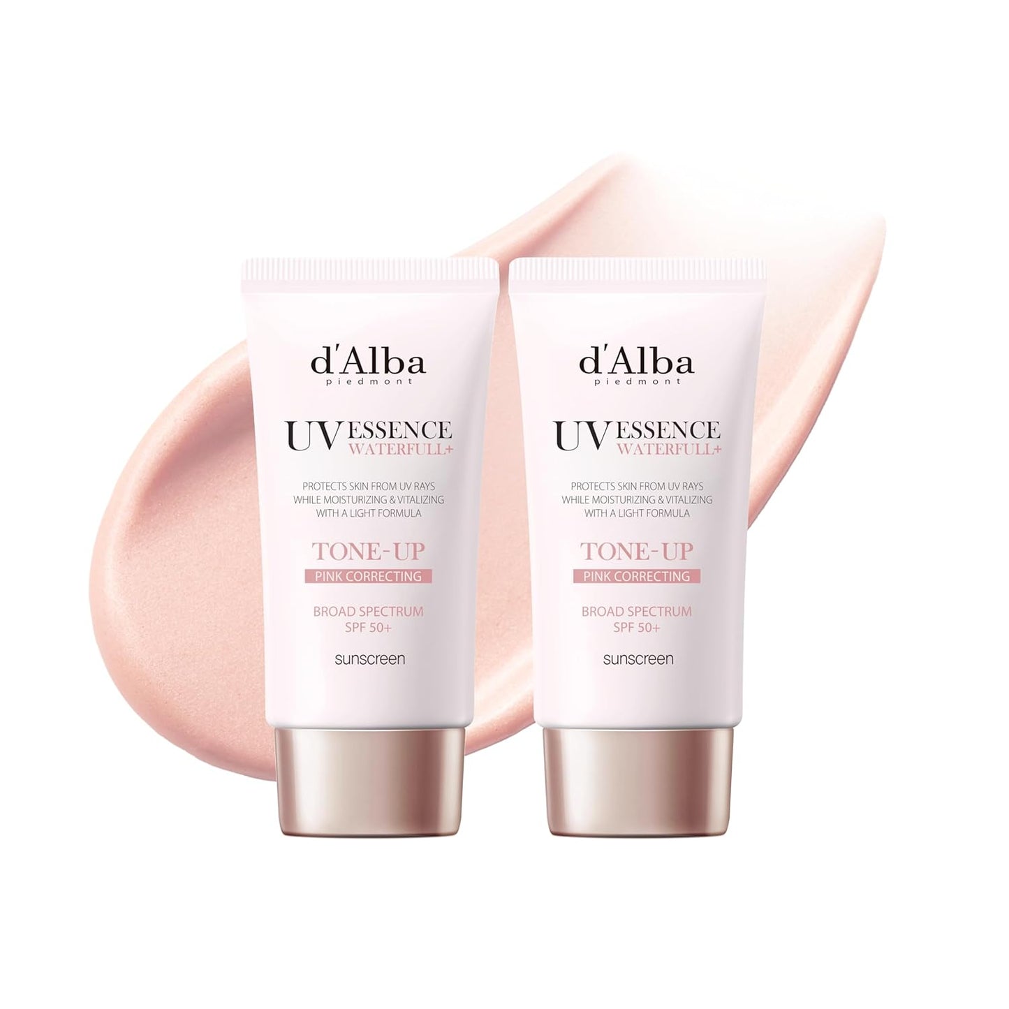 d'alba Waterfull Tone-Up Sunscreen Serum - Broad Spectrum SPF 50 | Korean Face Sunscreen for All Skin Tones (2 x 1.69 fl. oz.)