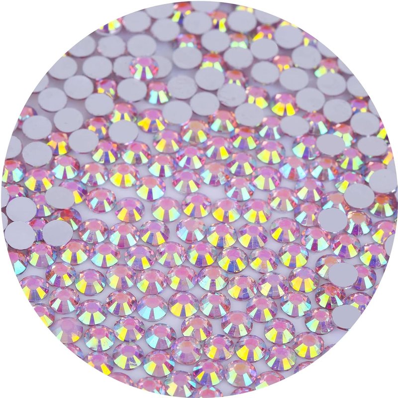 1440 Pcs SS20 5mm Flatback Rhinestones for Nails Art Crafts Glitter Round Gems AB Crystals DIY Clothes Shoes （Light Pink AB）