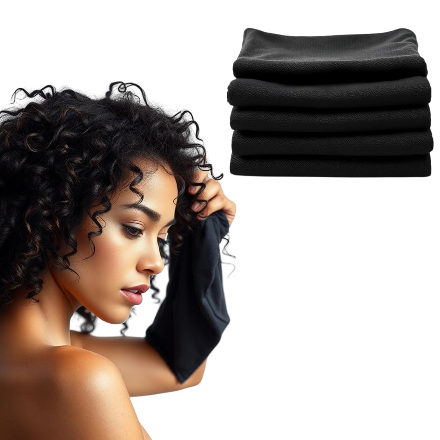 Micro Plop Curl Towels - Quick-Drying Microfiber Hair Towels | Set of 5 for All Hair Types