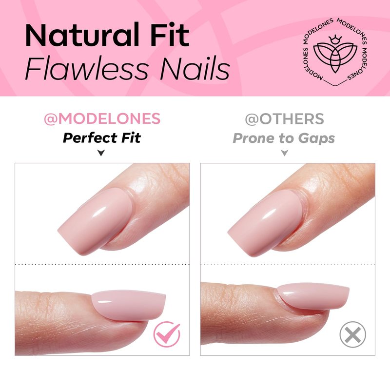 Modelones Pure White Press on Nails Almond, Short Almond Fake Nails, Reusable Nail Kit with Nail Glue Adhesive Tabs Mini Nail File, Nails Press Ons 32Pcs16 Sizes