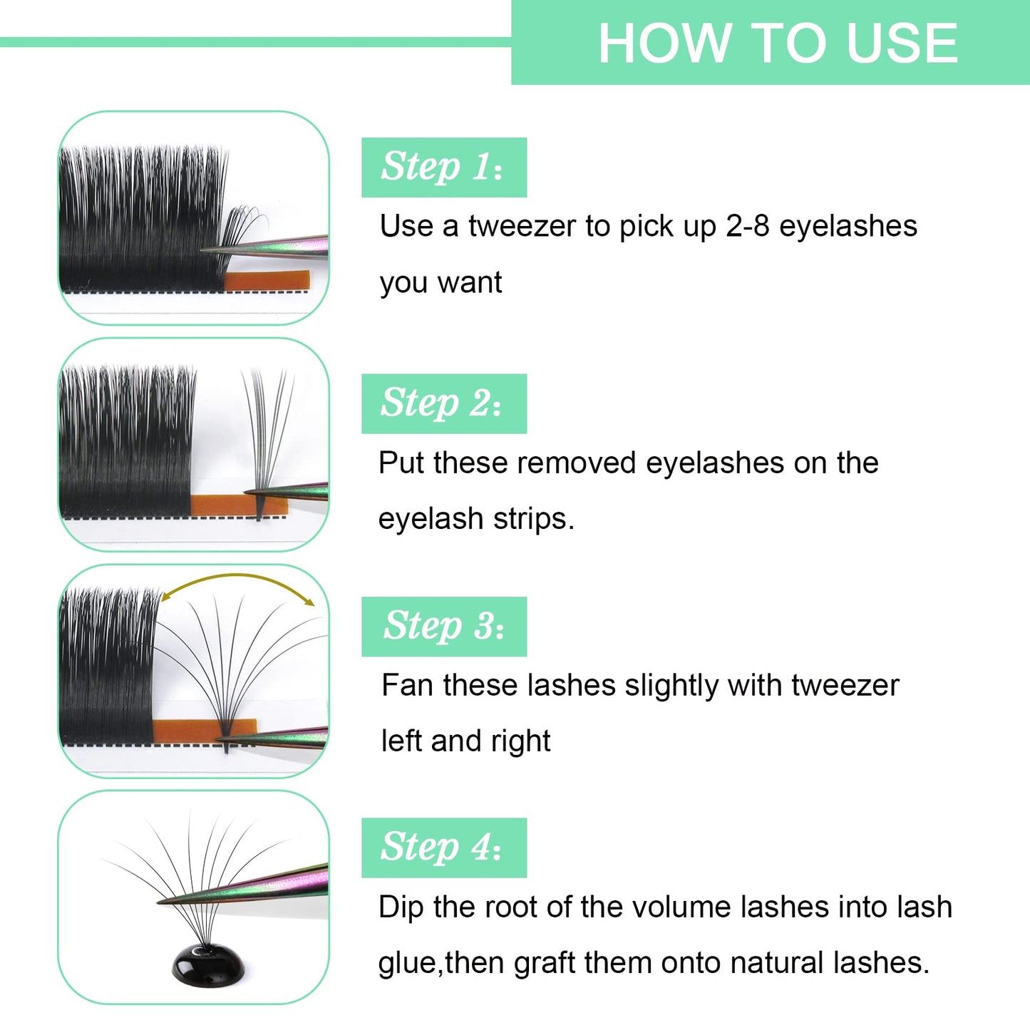 Easy Fan Volume Lashes D-0.10-9-16 Volume Lash Extensions Flowering Lash Extensions Rapid Blooming .03 .05 .07 .10 Lashes Rapid Blooming Eyelash Extensions C D curl(DD-0.03,9-16mix)