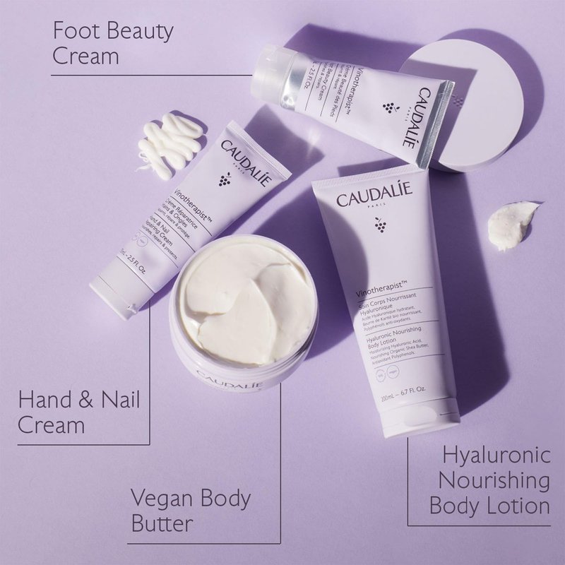 Caudalie Vinotherapist Hand and Nail Cream with Shea Butter and Grapeseed Oil, Vegan and Dermatologically Tested - 75 mL