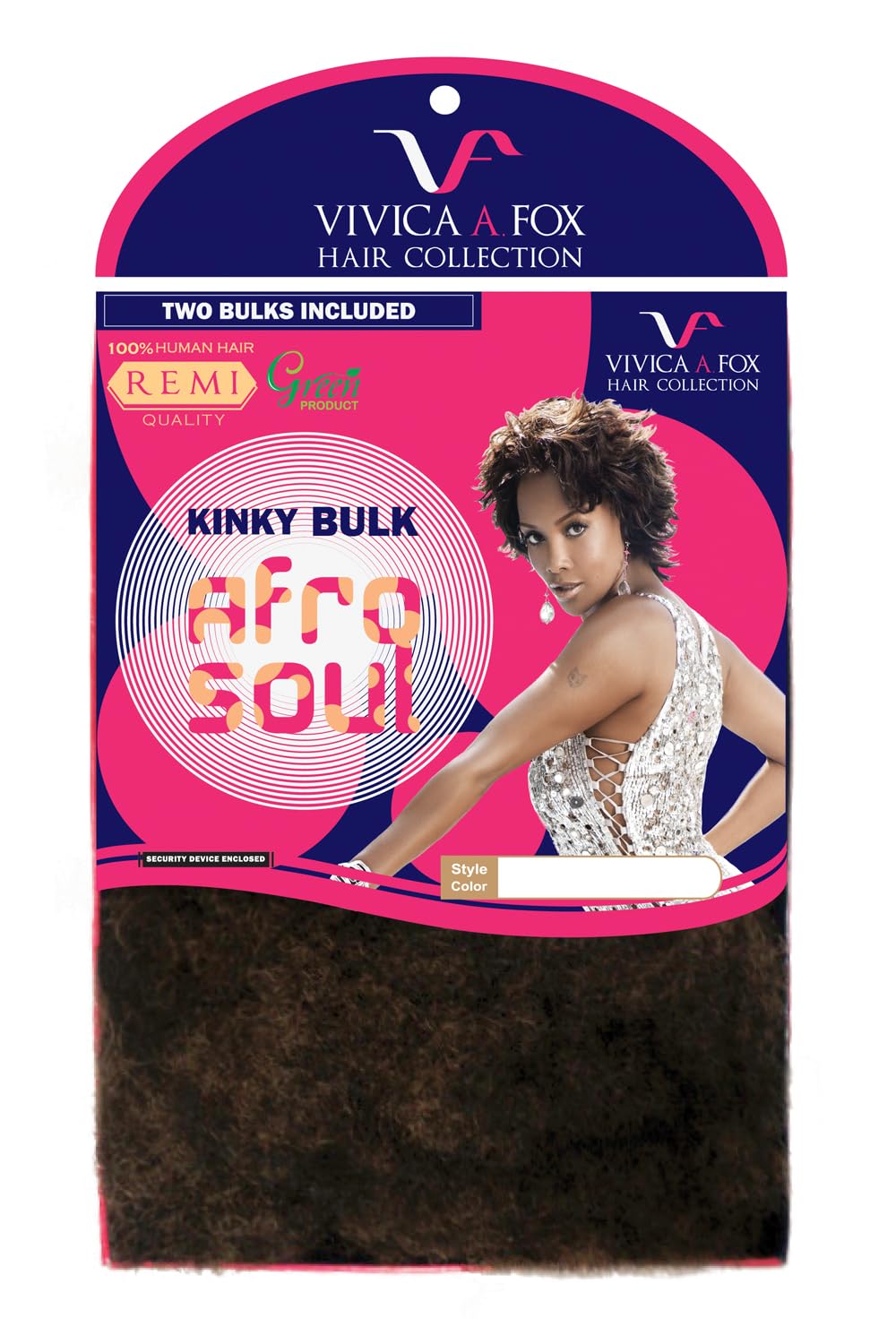 Vivica A Fox Hair Collection | HKBK16-V Human Hair Afro Curl Kinky Bulk Extensions - 1B, 5.8 Ounce